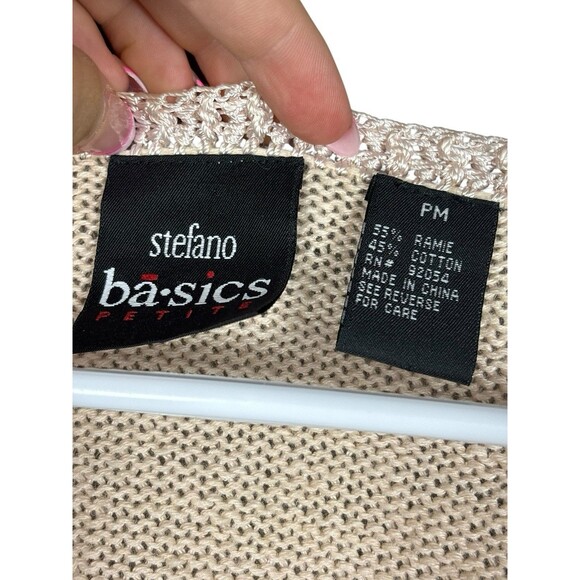 Vintage 1990s Women's PM Chunky Knit Cardigan Romantic Embroidered Granny Y2K - Picture 6 of 12